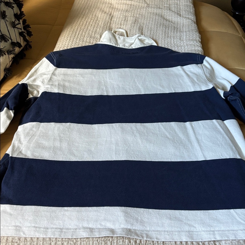 Ralph Lauren Classic Navy and Cream rugby shirt - Picture 7 of 8